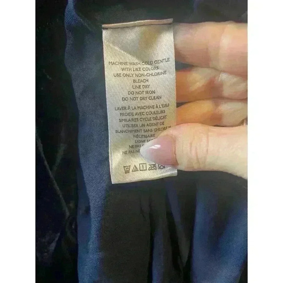 Free People Womens Estella Velvet Mini Dress Tunic Blue 60s Boho Size Small - Picture 11 of 11